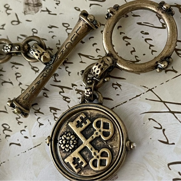 Lucky Brand Antique Bronze Swivel Coin Toggle Bracelet - Picture 9 of 11